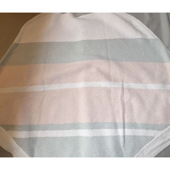BAREFOOT DREAMS Cozychic UltraLite Knit Poncho White Pink Green Strip One Size - Picture 3 of 6